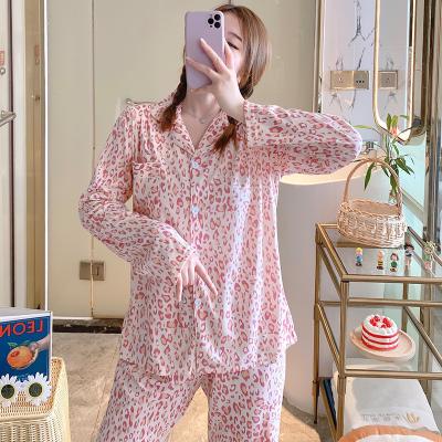 China 2021 QUICK DRY New Pajamas Set Long Sleeve Sleepwear Button Down Soft Nightgowns Women Lounge Sets for sale