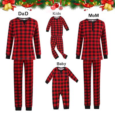 China QUICK DRY Red and Black Plaid Family Christmas Pajamas Family Pajamas Parent-child Suit Christmas Family Pajamas Kids Sleepwear for sale