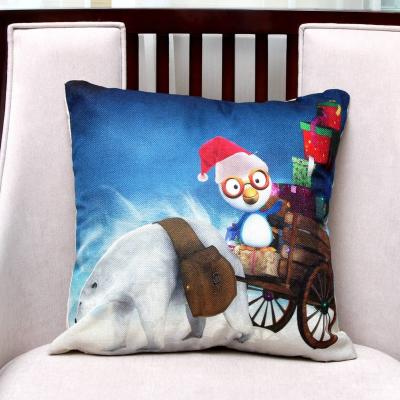 China 2021 Christmas Decoration Quality Box Decorate Moose Tree Fabric Christmas Pillows Covers With Led Lights for sale