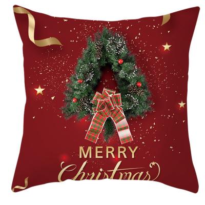 China Custom Christmas Decoration Factory Price Cushion Peach Skin Cotton Polyester Christmas Pillow Covers for sale