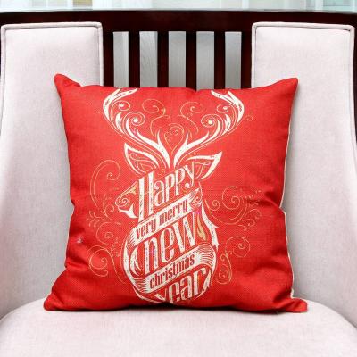 China Christmas Decoration Gift Flashing Canvas Cases Throws Home Sofa Covers Shiny Lights Christmas Pillows for sale