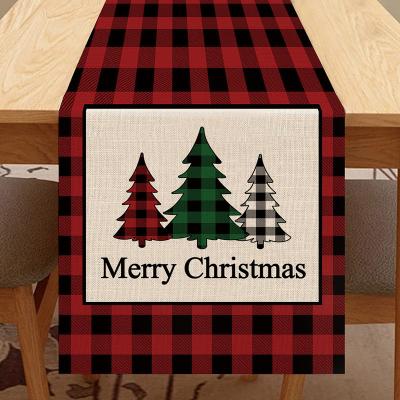 China Chiristmassy New Year Decorations Canvas Runner For Table For Christmas Table Runner Xmas Christmas Table Runner for sale