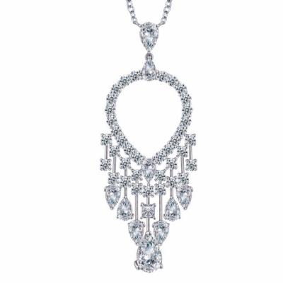 China Exquisite Workmanship Fine Quality S925 Sterling Silver 18k Gold Plated Boutique Zircon Necklace (With Certificate) for sale