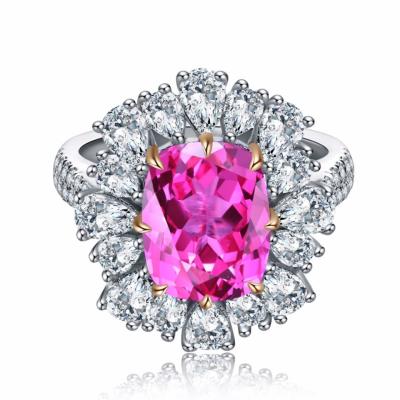 China Various Exquisite Workmanship Good Quality S925 Sterling Silver 18k Gold Plated Artificial Ruby Ring (With Certificate) for sale