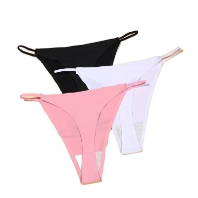 China Breathable CINVIK Sexy Thong Underwear Woman Seamless G-string Thin Strap Panties Solid Underpant Lady Briefs Soft Intimates Lingerie for sale