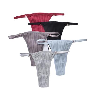 China QUICK DRY CINVIK Womens Panties Sexy Women Seamless Underwear Cotton Low Waist Metal Buckle Thong Breathable Female Lingerie G String for sale