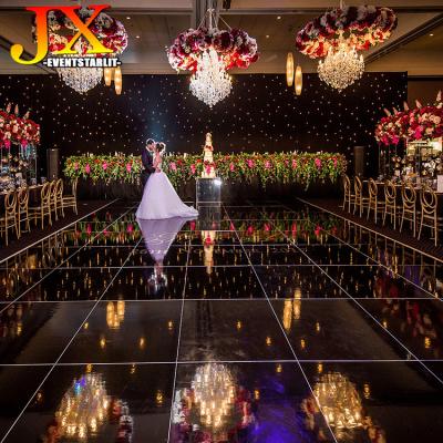 China 2022 modern black and white portable wooden disco dance floor wholesale wedding for sale parquet wedding party for sale