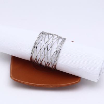 China Rustic Handmade Set of 6 Napkin Rings, Wedding Steel Wire Round Napkin Loop for Dinner Wedding Party for sale