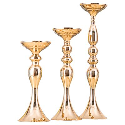 China Party Decor Wedding Bar Banner Metal Gold Flower Stand Event Road Lead Table Pillar Tall Vases Centerpiece For Wedding Party Decorations for sale