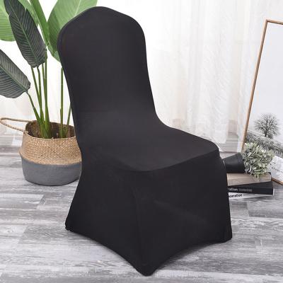 China Wedding Party Banquet Hotel Chair Black Stretch Spandex Folding Chair Covers Dining Chair Covers Protector For Outdoor Party Wedding for sale