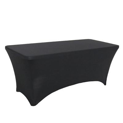 China Spandex Elastic Rectangular Table Cover 6FT Fitted Elastic Stretch Table Cloth Table Cover Wedding Decorative Banquet for sale