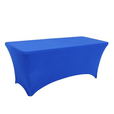 China Wedding Spandex Elastic Rectangular Table Cover Polyester Four Way Tight Fitted Table Cloth For Banquet Party Events for sale