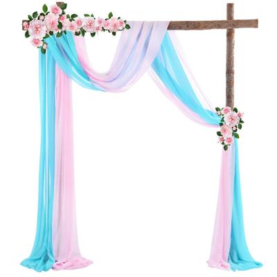 China Draping Fabric Wedding Home Arch 6 Yards Chiffon Fabric Backdrop Curtain Decorations Panels Tulle For Party Ceremony Reception for sale