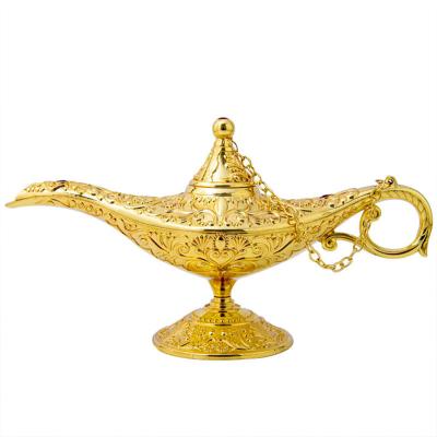 China Home Decoration Aladdin Magic Lamp Incense Burner Opens European Vintage Alloy Metal Ornaments Wishing Lamp Home Decoration for sale