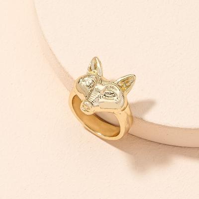 China FASHIONABLE zodiac ring fox ring female Amazon ebay instagram tide exaggerated animal ring shiny ring for sale