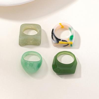 China Fashion Cute Rings Hot Women Jewelry Acrylic Rings For Women for sale