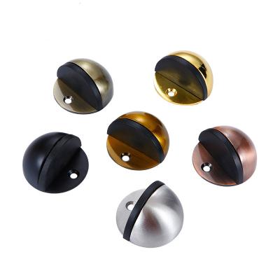 China Jieyang modern stainless steel diplopore round base floor standing door stopper for glass door for sale