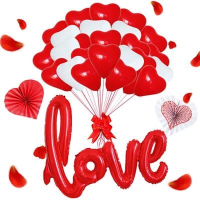 China Marriage ; Valentine Heart Love Balloons Inflatable Balls Foil Balloon Wedding Balloons Valentine Day Decorations Helium Air I Love You for sale