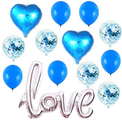 China Marriage ; Valentine's LLarge Love Siamese Confession Foil Balloon Valentine's Day Wedding Plus 12inch Sequin Balloon Set for sale