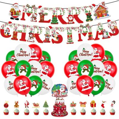 China Xmas Christmas Decoration Supplies Santa Claus Christmas Tree Banner Balloon Set Mall Hotel Decoration Foil Balloon for sale