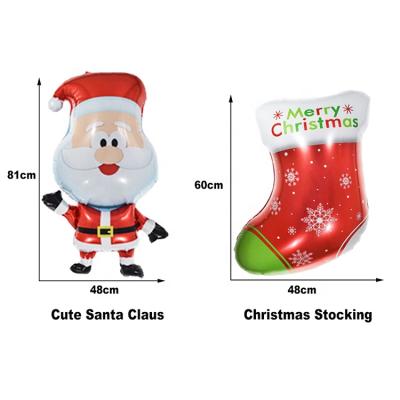 China Xmas Christmas Decoration Supplies Santa Claus Christmas Tree Banner Balloon Set Mall Hotel Decoration Foil Balloon for sale