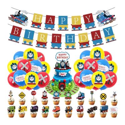 China Birthday Thomas and Friends Theme Party Decoration Set Thomas and Friends Happy Birthday Banner Balloons Cupcake Toppers Party Supplies for sale