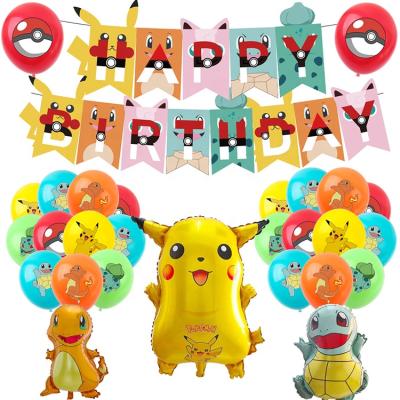 China Birthday pokemon cartoon character theme birthday party decoration pocket monster party supply Pikachu set balloons graduation for sale