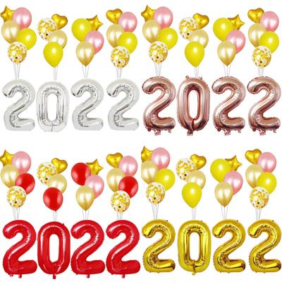 China 32 Inch 2021 Balloon Set Popular New Year Shopping Mall Digital Window Balloons Commemorative Party Decoration for sale