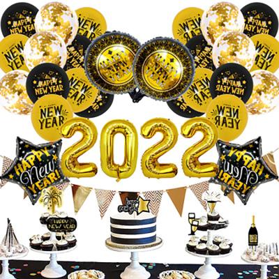 China Popular New Year Party Set 2022 Foil Balloon Set Christmas New Year Balloon Holiday Party Decoration Balloon for sale