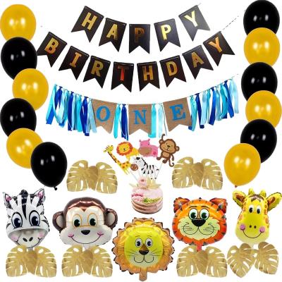 China Popular Kids Balloons Candy Set Animal Theme Happy Birthday Balloons Birthday Decoration Kids Birthday Supplies for sale