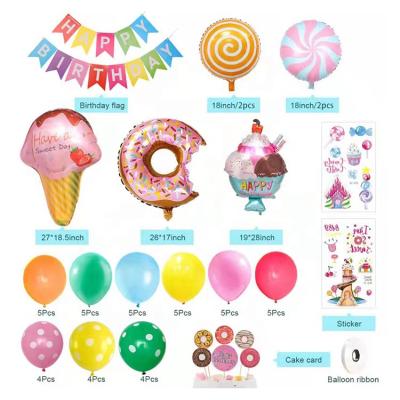 China Party Decoration Candy Donuts Birthday Decoration Wedding Party Supplies Happy Birthday Decoration Set for sale