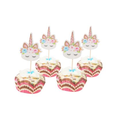 China Marriage ; Wholesale Christmas Party Supplies Cartoon Animal Birthday Decoration Happy Birthday Unicorn Cake Topper Party for sale