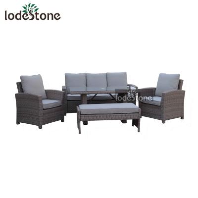 China Contemporary Hot Selling Conversation Rattan Sofa Set Outdoor Furniture Garden Set for sale