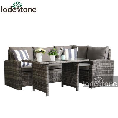 China All Weather KD Furniture Corner Wicker Rattan Sofa Outdoor Garden Furniture Germany for sale