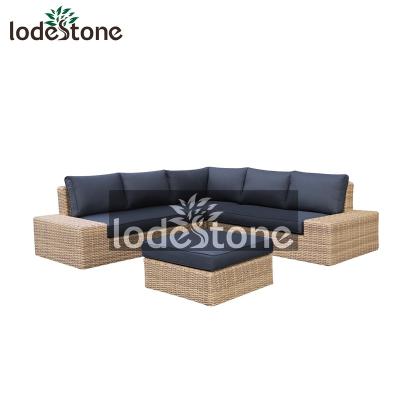 China Weather Resistant Royal Luxurious 4pcs Patio Garden Corner Sofa Set Outdoor Furniture for sale