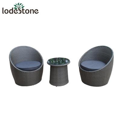 China One Set Cheap Aluminum 3pcs Cardboard Patio Rattan Oval Furniture Sofa Outdoor Balcony Sofa for sale