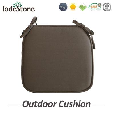 China Waterproof Wholesale Outdoor Dining Chair Pad With Ties Garden Plastic Chair Cushion for sale