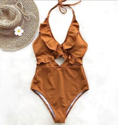 China New Design Plus Size Micro Bikini Pattern Swimming Costume One Piece Swimsuit With Strap for sale