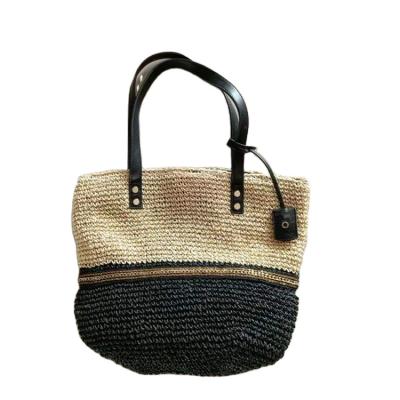 China Fashion Straw Woven Woven Bag Cotton Rope Portable Net Bag Woven Beach Holiday Handmade Bag Loop Hook Net Bag for sale