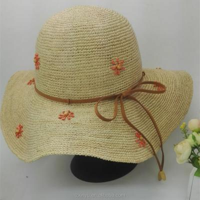 China Character Fashion Summer Raffia Folding Sun Hats Collapsible Straw Hat For Women for sale