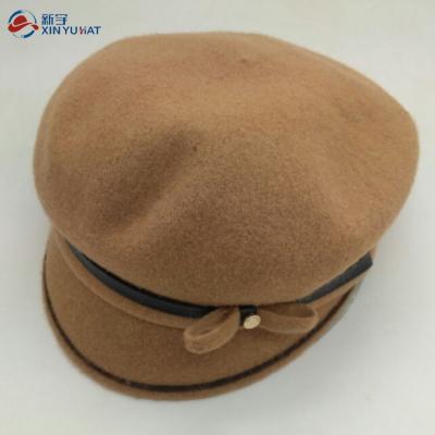 China breathable & Waterproof Custom Short Edge Mens Black Wool Beret for sale