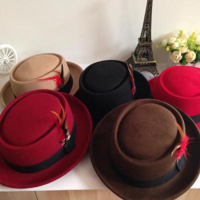 China Character Suppliers Wholesale Custom Wool Australian Plumy Felt Hats For Men And Women for sale