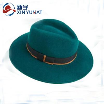 China Green Plush Mens Winter Hats Wool Felt Bowknot Felted Hat for sale