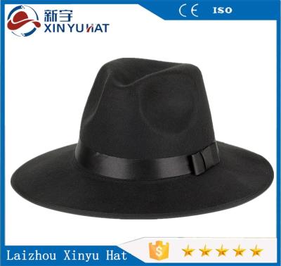 China Eco - Friendly Wool Felt Material Black Hat Jewish Men 's Black Felted Hat for sale