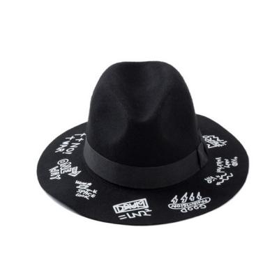 China Eco-Friendly Wool Felt Printed Mens Black Jewish Hat For Sale for sale