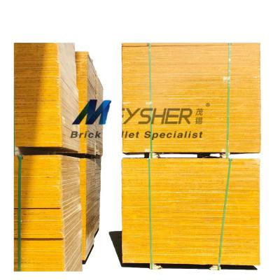 China Brick Production Line Bamboo Pallets No Degumming Plywood Board Wooden Pallets For Concrete Brick Block Making Machine for sale