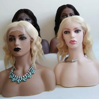 China Blonde Hair Bob Style Big Wave Cheap Price Short Body Wave Full Lace Wig And Lace Front Wig For Beauty for sale