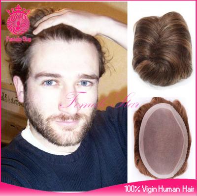 China Super Thin Hair 9A Grade Skin Toupee Hair Piece , Hair Toupee For Black Men for sale