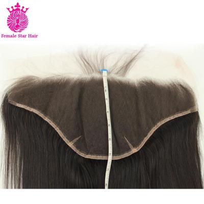 China Straight Headbands With Sheer Lace Brazilian Virgin Hair 13*6 HD Lace Headband Straight With Thin Swiss Lace for sale