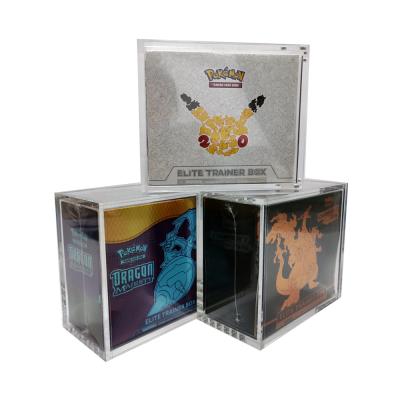 China Acrylic card collection box Mingshi pokemon ETB display case magnet case for pokemon elite trainer box for sale